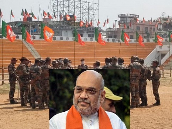 Amit Shah’s arrival on March-8, security beefed up at Astabal Stadium: 7th Pay Commission, Free smart Phone and 50,000 Govt Jobs promises to youth have remained unfulfilled